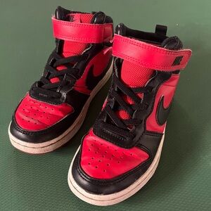 Nike Kids Red and Black High Top Sneakers